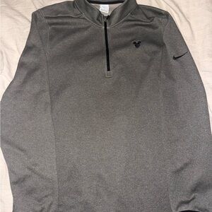 Gray Nike Disney Quarter-Zip Pullover with Mickey Logo